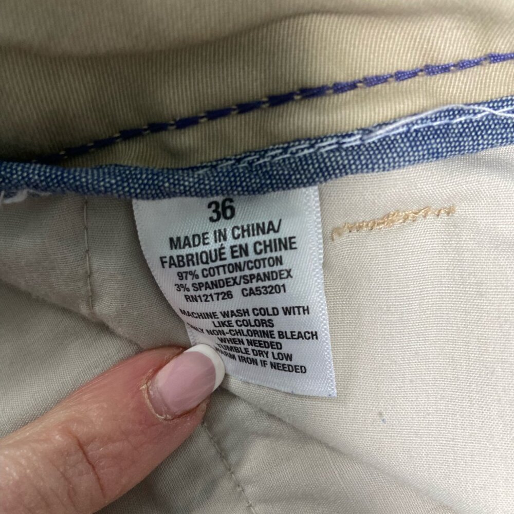 Aeropostale Flat-Front Chino Shorts Tan Khaki Size 36 - Picture 3 of 7